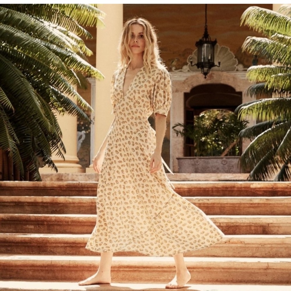 Doen Wisteria dress in yellow cottage garden